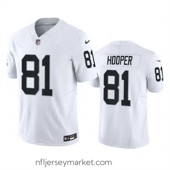 Top notch Las Vegas Raiders 81 Austin Hooper White 2023 F.U.S.E Stitched Football Jersey