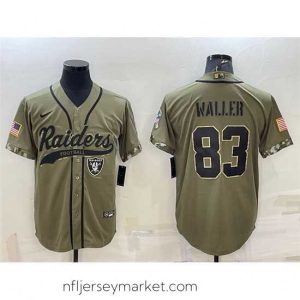 Magnificent Las Vegas Raiders 83 Darren Waller 2022 Olive Salute To Service Cool Base Stitched Baseball Jersey