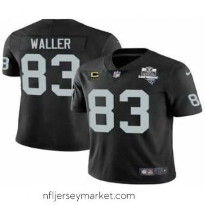 Top notch Las Vegas Raiders #83 Darren Waller Black 2020 Inaugural Season With C Patch Vapor Limited Stitched NFL Jersey