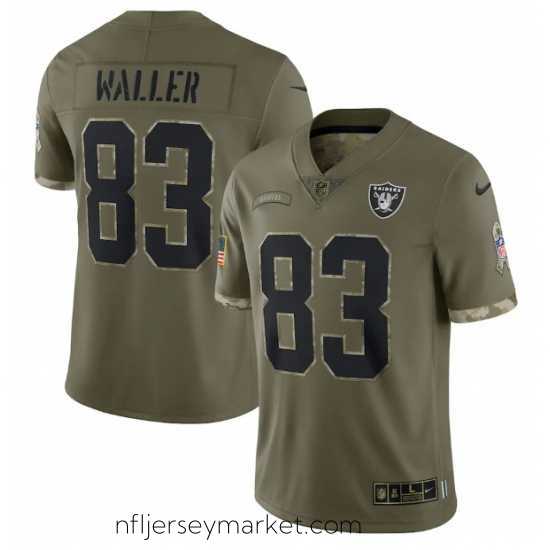 Gorgeous Las Vegas Raiders 83 Darren Waller Olive 2022 Salute To Service Limited Stitched Jersey