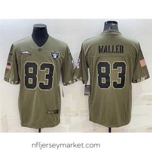 Exquisite Las Vegas Raiders 83 Darren Waller Olive 2022 Salute To Service Limited Stitched Jersey