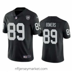 Premium Las Vegas Raiders 89 Brock Bowers Black 2024 65th Anniversary Patch Vapor Stitched Football Jersey
