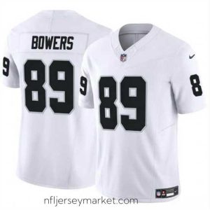 Alluring Las Vegas Raiders 89 Brock Bowers White 2024 Draft F.U.S.E Vapor Stitched Football Jersey