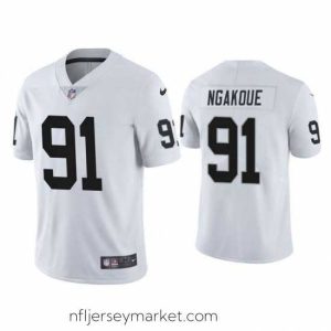 Alluring Las Vegas Raiders 91 Yannick Ngakoue Vapor Limited White Jersey