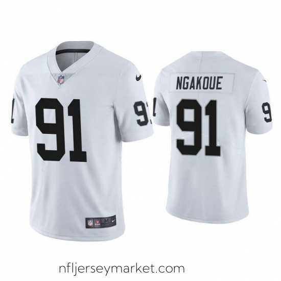 Alluring Las Vegas Raiders 91 Yannick Ngakoue Vapor Limited White Jersey
