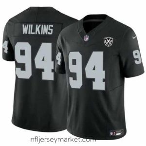 Alluring Las Vegas Raiders 94 Christian Wilkins Black 2024 F.U.S.E 65th Anniversary Patch Vapor Stitched Football Jersey