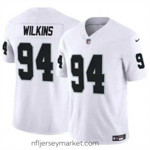Irresistible Las Vegas Raiders 94 Christian Wilkins White 2024 F.U.S.E Vapor Stitched Football Jersey