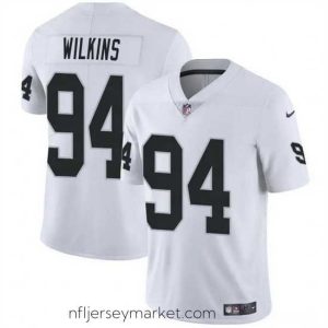 Luxurious Las Vegas Raiders 94 Christian Wilkins White Vapor Stitched Football Jersey
