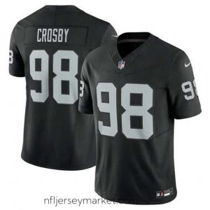 Stunning Las Vegas Raiders 98 Maxx Crosby Black 2023 F.U.S.E Vapor Untouchable Stitched Football Jersey