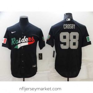 Magnificent Las Vegas Raiders 98 Maxx Crosby Black Mexico Stitched Jerse
