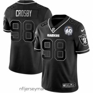 Magnificent Las Vegas Raiders 98 Maxx Crosby Black Shadow Vapor Limited Stitched Jersey