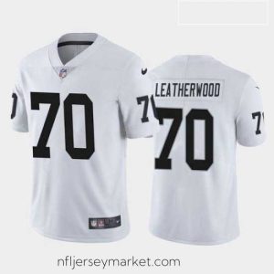 Gorgeous Las Vegas Raiders Alex Leatherwood White Black 2021 Draft Jersey