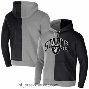 Irresistible Las Vegas Raiders Black Grey Split Logo Pullover Hoodie