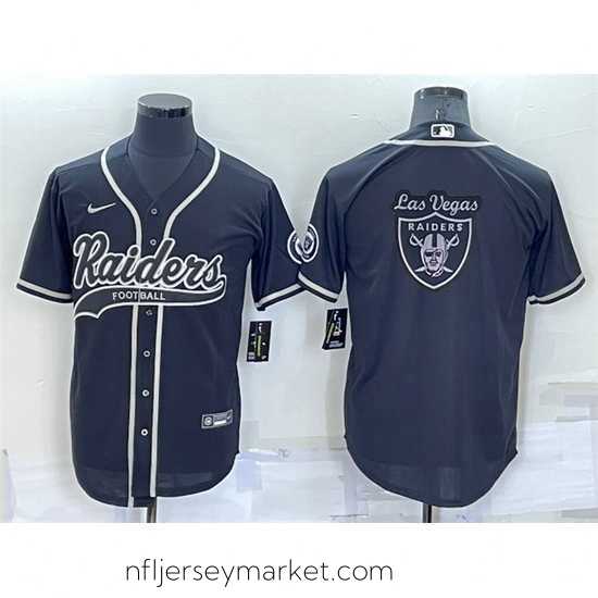 Alluring Las Vegas Raiders Black Team Big Logo With Patch Cool Base Stitched Baseb