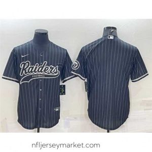 Exquisite Las Vegas Raiders Blank Black With Patch Cool Base Stitched Baseball Jersey