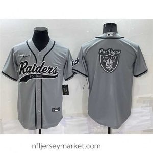 Luxurious Las Vegas Raiders Grey Team Big Logo With Patch Cool Base Stitched Baseb