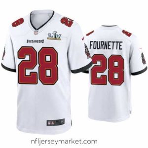 Alluring Leonard Fournette Buccaneers White Super Bowl Lv Game Jersey