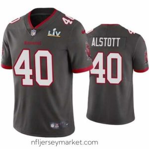 Top notch Mike Alstott Buccaneers Pewter Super Bowl Lv Vapor Limited Jersey