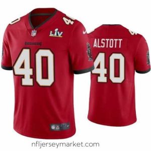 Stunning Mike Alstott Buccaneers Red Super Bowl Lv Vapor Limited Jersey