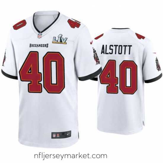 Exquisite Mike Alstott Buccaneers White Super Bowl Lv Game Jersey