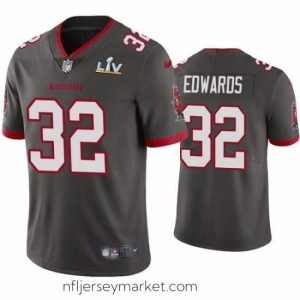 Luxurious Mike Edwards Buccaneers Pewter Super Bowl Lv Vapor Limited Jersey