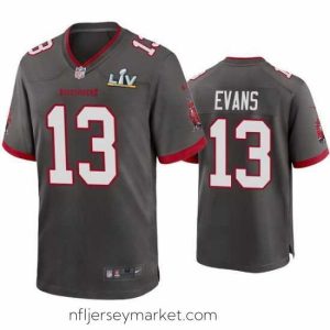 Gorgeous Mike Evans Buccaneers Pewter Super Bowl Lv Game Jersey