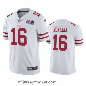 Alluring NFL San Francisco 49ers 16 Joe Montana White Vapor Untouchable Limited Stitched 2024 Super Bowl LVIII Jersey