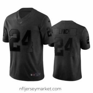 Superb Nike Las Vegas Raiders #24 Marshawn Lynch Black Team Color Stitched NFL Limited Jersey