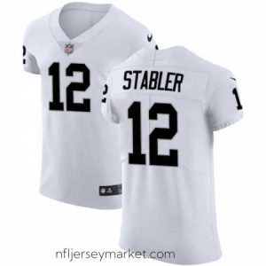 Gorgeous Nike Raiders #12 Kenny Stabler White Stitched NFL Vapor Untouchable Elite Jersey