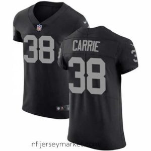 Premium Nike Raiders #38 T J Carrie Black Team Color Stitched NFL Vapor Untouchable Elite Jersey
