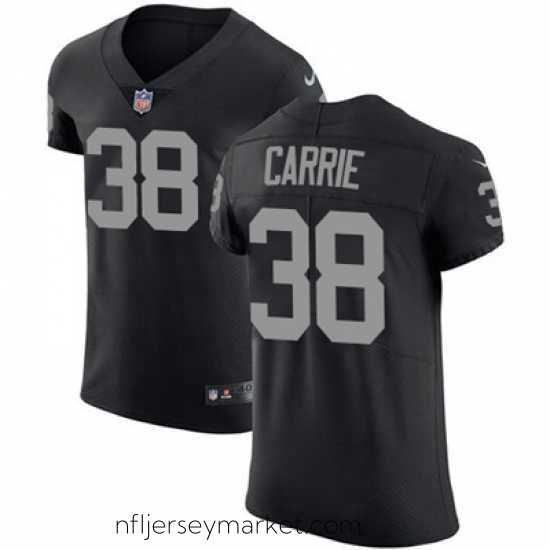 Premium Nike Raiders #38 T J Carrie Black Team Color Stitched NFL Vapor Untouchable Elite Jersey