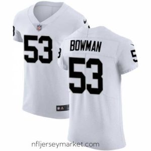 Premium Nike Raiders #53 NaVorro Bowman White Stitched NFL Vapor Untouchable Elite Jersey