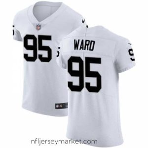 Magnificent Nike Raiders #95 Jihad Ward White Stitched NFL Vapor Untouchable Elite Jersey