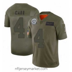 Premium Oakland Raiders 4 Derek Carr Limited Camo 2019 Salute to Service Football Jersey
