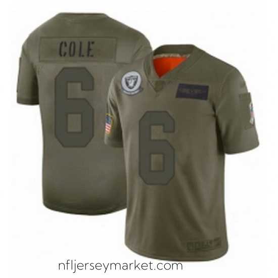 Stunning Oakland Raiders 6 AJ Cole Limited Camo 2019 Salute to Service Football Jersey