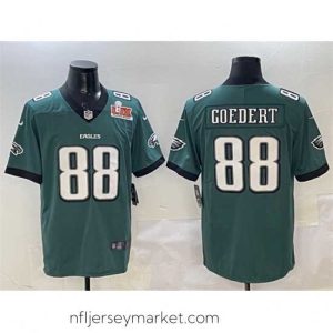 Gorgeous Philadelphia Eagles 88 Dallas Goedert Green 2025 Super Bowl LIX Patch New Vapor Untouchable Limited Stitched Football Jersey