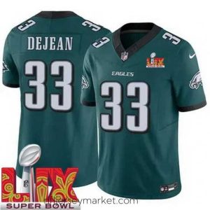 Magnificent Philadelphia Eagles Cooper DeJean #33 Green 2024 2025 Super Bowl LIX F.U.S.E Stitched NFL Jersey