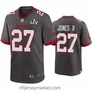 Gorgeous Ronald Jones Ii Buccaneers Pewter Super Bowl Lv Game Jersey