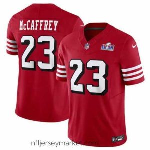 Premium San Francisco 49ers 23 Christian McCaffrey New Red 2023 F.U.S.E  Vapor Untouchable Limited Stitched Football 2024 Super Bowl LVIII Jersey