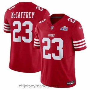 Exquisite San Francisco 49ers 23 Christian McCaffrey Red 2023 F.U.S.E  Vapor Untouchable Limited Stitched Football 2024 Super Bowl LVIII Jersey