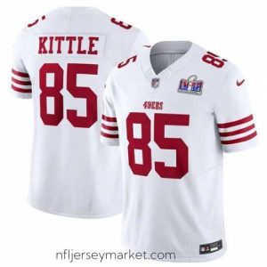 Gorgeous San Francisco 49ers 85 George Kittle White 2023 F.U.S.E  Vapor Untouchable Limited Stitched Football 2024 Super Bowl LVIII Jersey