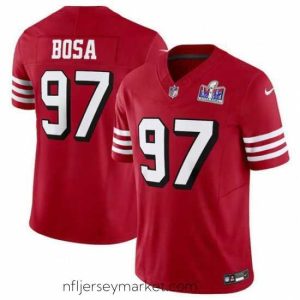 Irresistible San Francisco 49ers 97 Nick Bosa New Red 2023 F.U.S.E  Vapor Untouchable Limited Stitched Football 2024 Super Bowl LVIII Jersey