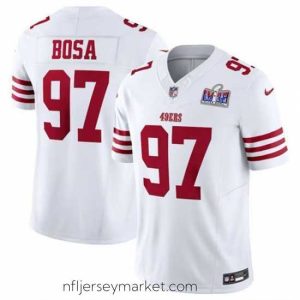 Premium San Francisco 49ers 97 Nick Bosa White 2023 F.U.S.E  Vapor Untouchable Limited Stitched Football 2024 Super Bowl LVIII Jersey