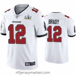 Luxurious Tom Brady Buccaneers White Super Bowl Lv Vapor Limited Jersey