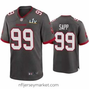 Luxurious Warren Sapp Buccaneers Pewter Super Bowl Lv Game Jersey