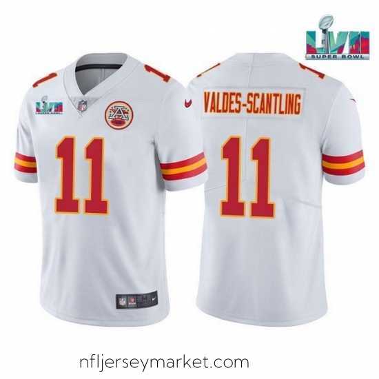 Magnificent Toddler Kansas City Chiefs 11 Marquez Valdes Scantling White Super Bowl LVII Patch Vapor Untouchable Limited Stitched Jersey