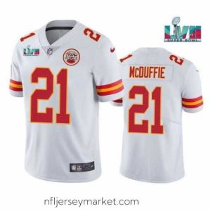 Irresistible Toddler Kansas City Chiefs 21 Trent McDuffie White Super Bowl LVII Patch Vapor Untouchable Limited Stitched Jersey