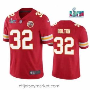 Stunning Toddler Kansas City Chiefs 32 Nick Bolton Red Super Bowl LVII Patch Vapor Untouchable Limited Stitched Jersey
