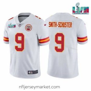Exquisite Toddler Kansas City Chiefs 9 JuJu Smith Schuster White Super Bowl LVII Patch Vapor Untouchable Limited Stitched Jersey