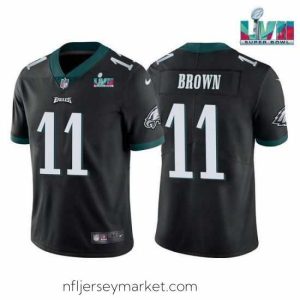 Irresistible Toddler Philadelphia Eagles 11 A J  Brown Black Super Bowl LVII Patch Vapor Untouchable Limited Stitched Jersey